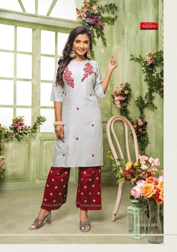 Wanna Alissa Vol 8 Rayon Designer Kurti Pent Collection